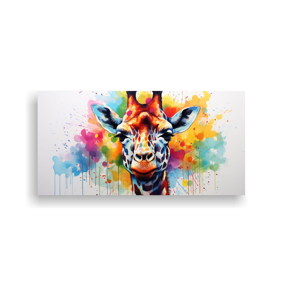 GENERICO - Cuadro En Bastidor Estilo Acuarela Colorido De 60x30 Cm