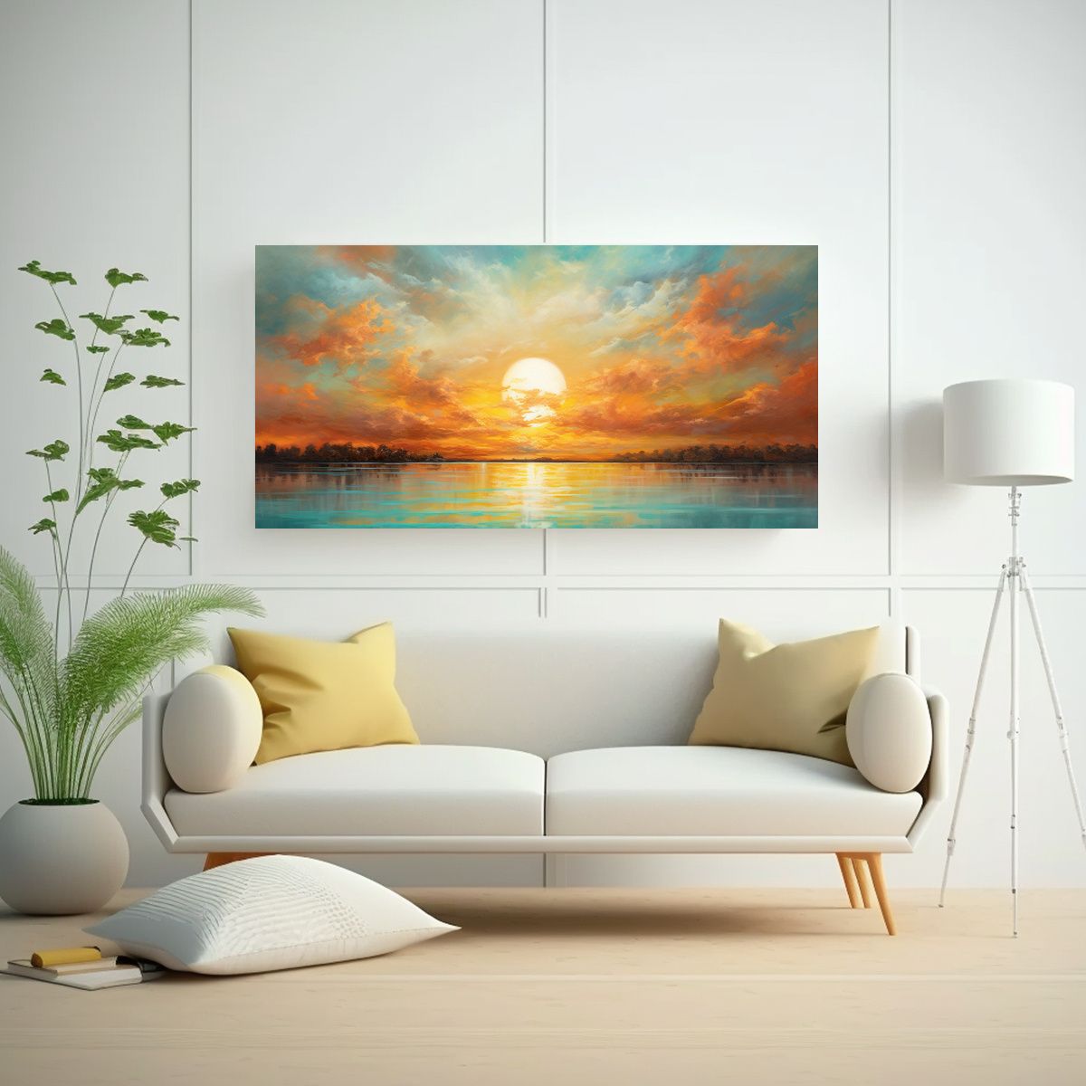 GENERICO - Pinturas Abstractas De Cielos Turquesa Al 100x50 Cm