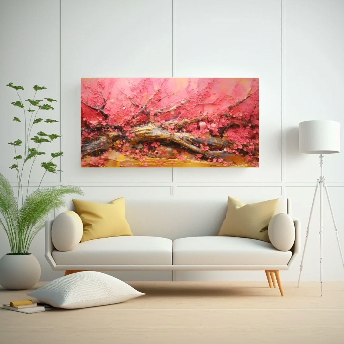 GENERICO - Pintura Al Estilo óleo Japonesa Abstracta 80x40 Cm