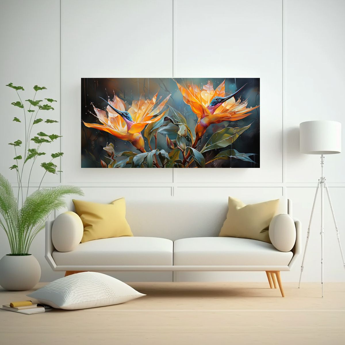 GENERICO - Pintura Abstracta Sensibilidad Artística Ave Del 60x30 Cm