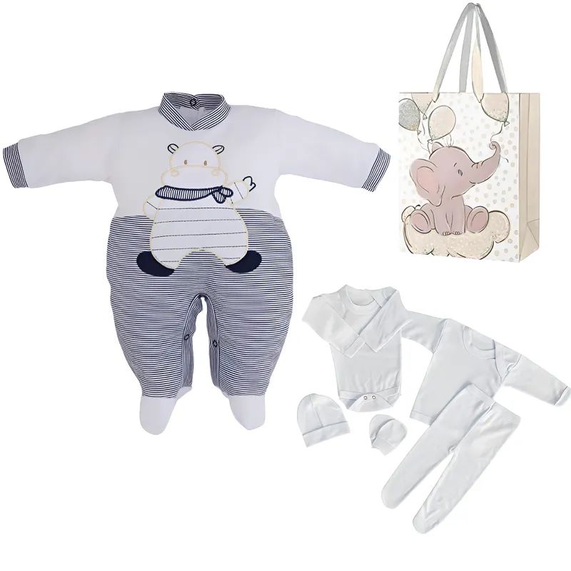 ENCANTO - Set Ajuar Bebe Niño con Enterito Algodón  0 a 3 Meses Regalo