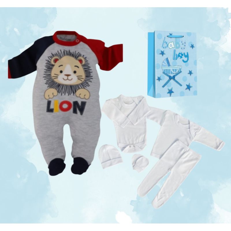 ENCANTO - Osito Enterito Bebe Niño Con Ajuar Completo 100% Algodon Set Regalo