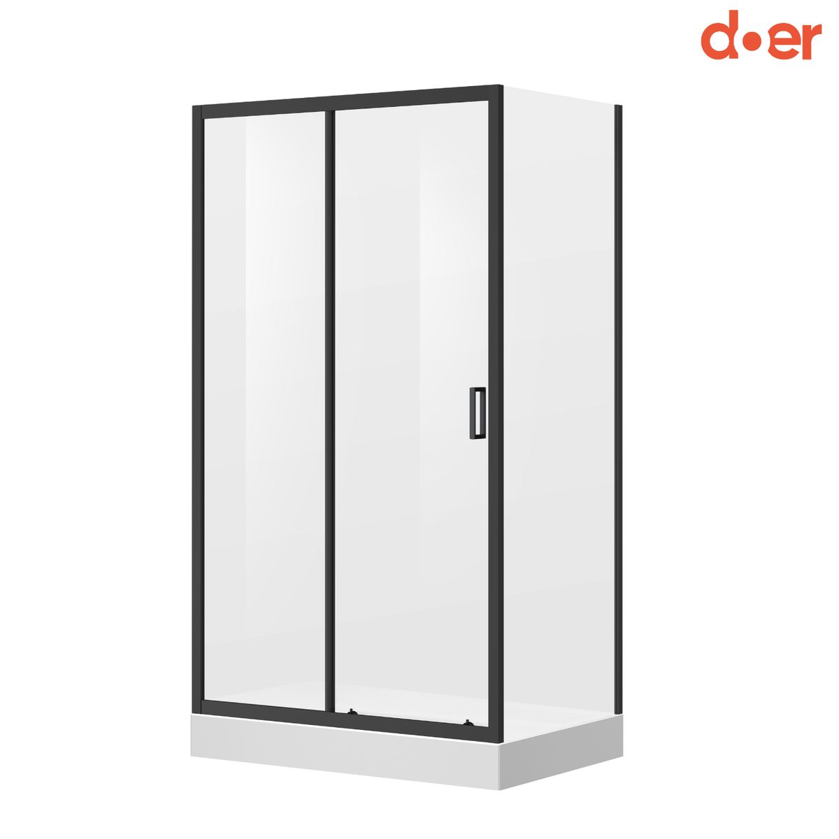 DOER - Cabina de ducha Elegance Large Negra 90x120x200cm diseño Rectangular.