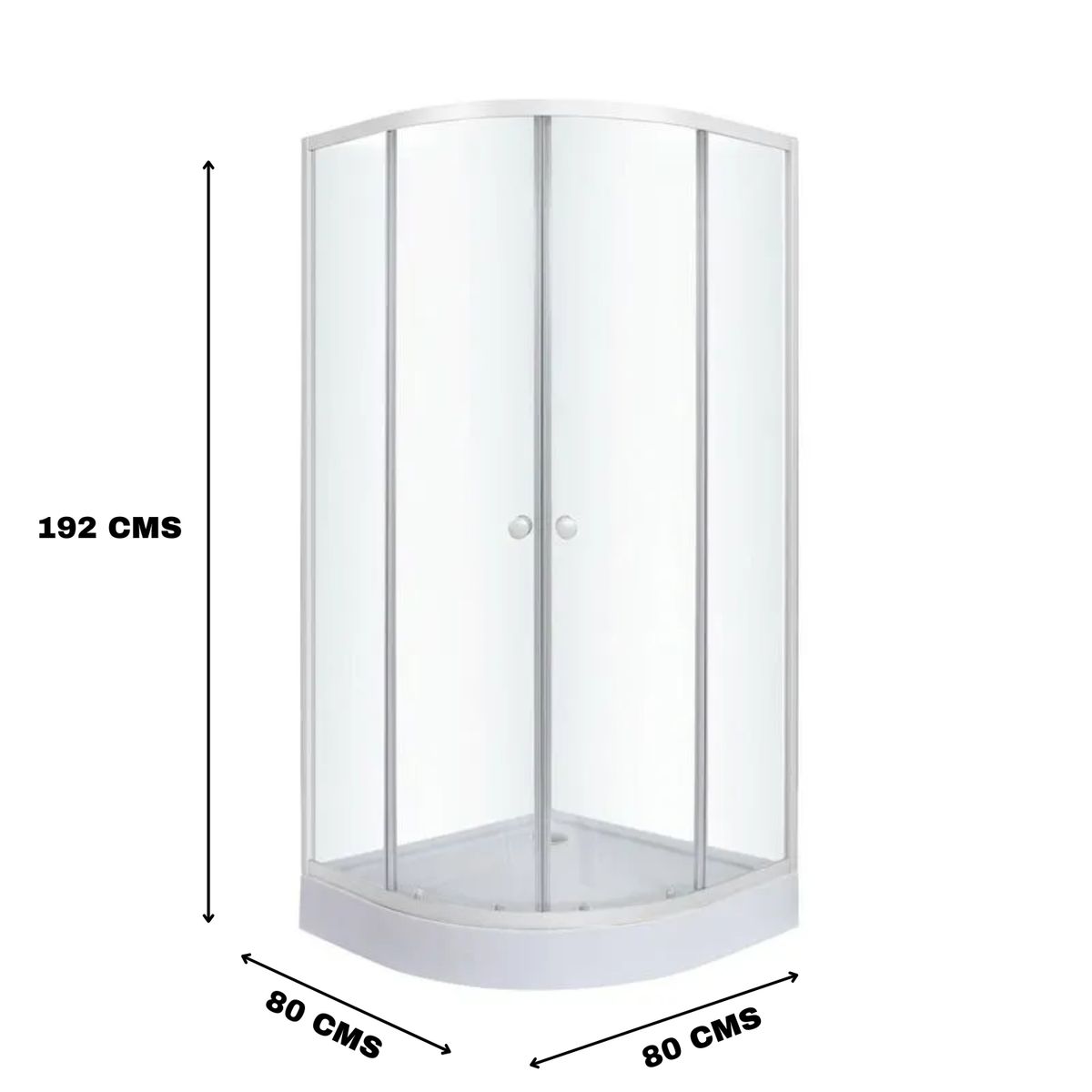 Cabina ducha Shower Curvo 80 x 80 x 192 cm Blanco, marca DOER - Foto 2