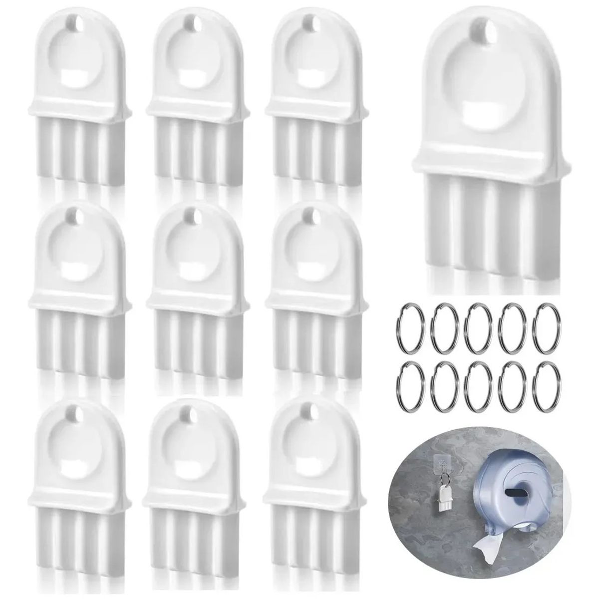 KUANGYE - 10 Llave Dispensadora De Toallas De Papel, Con 10 Llaveros