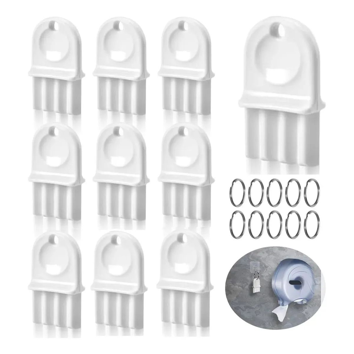 KUANGYE - 10 Llave Dispensadora De Toallas De Papel, Con 10 Llaveros