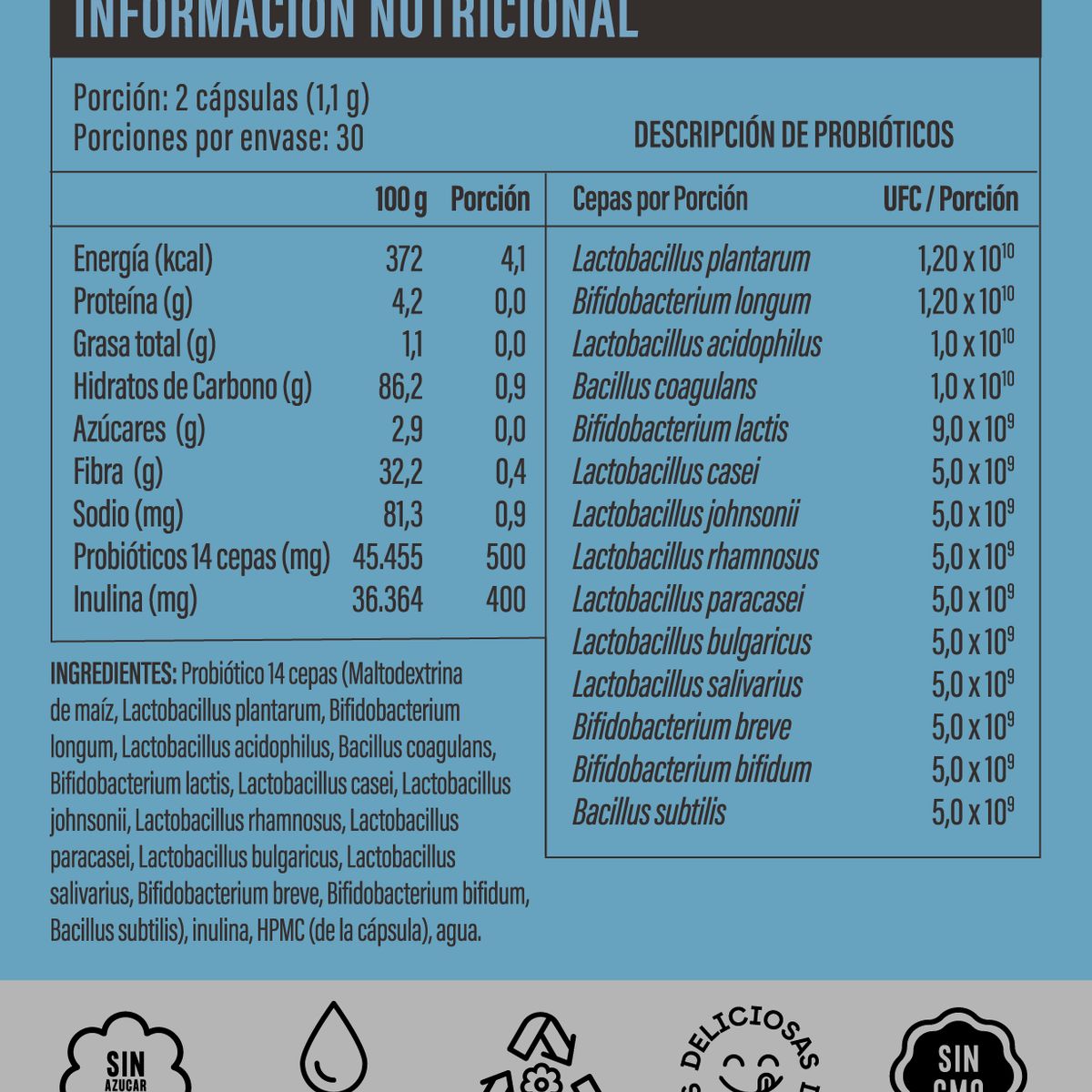 WELL U - PACK x3 PROBIOTICOS 14 CEPAS 100 BILLONES 180g WELL U