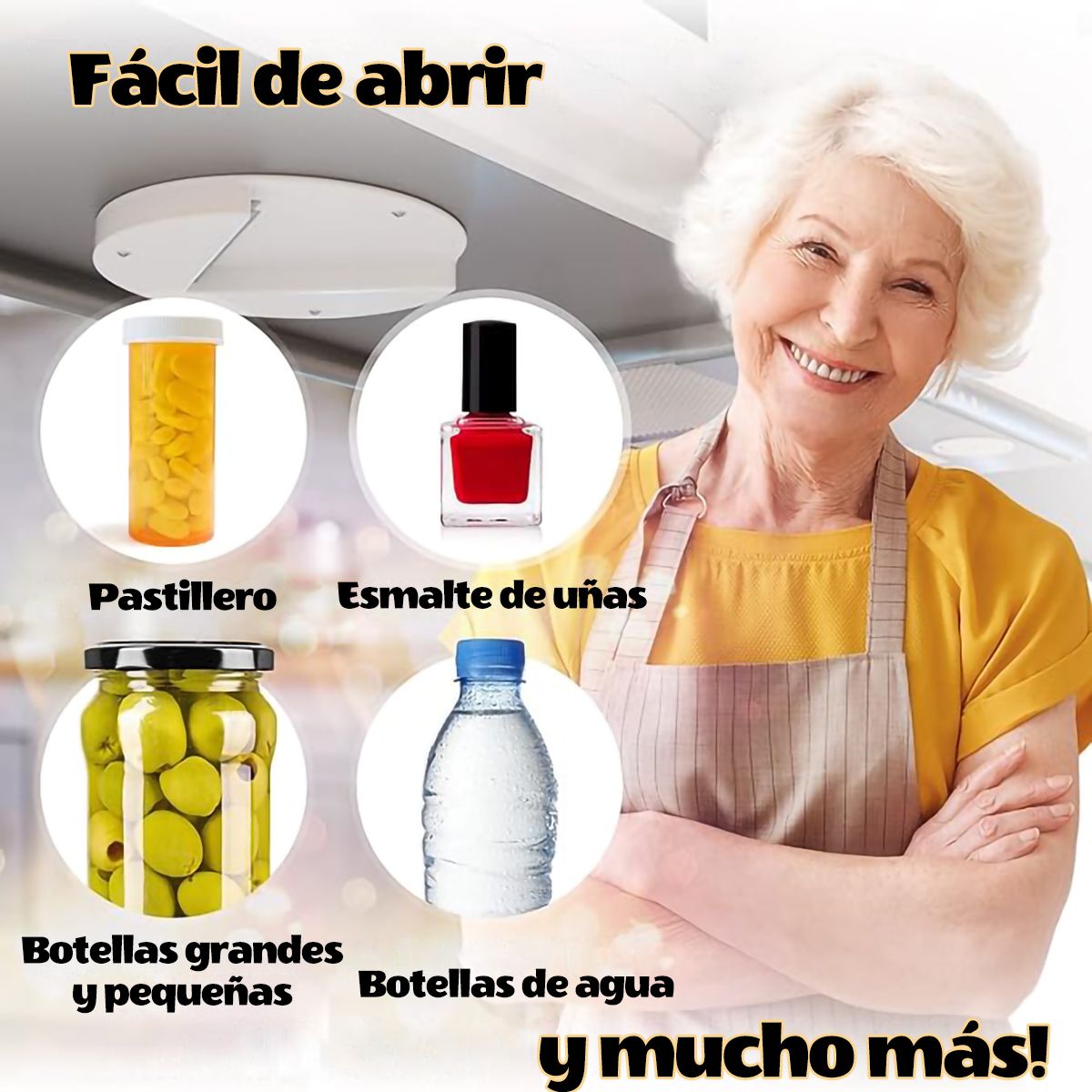 GENERICO - 2 Abrelata De Tarros Debajo Del Gabinete Para Artritis Mano