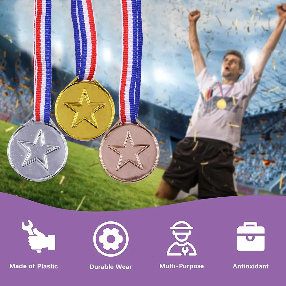 KUANGYE - 30 Pzs Medallas Deportivas De Plástico Para Niños Ganador