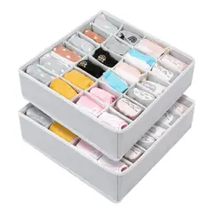 GENERICO - 24 Organizador De Cajones Para Calcetines Y Ropa Interior 2pcs