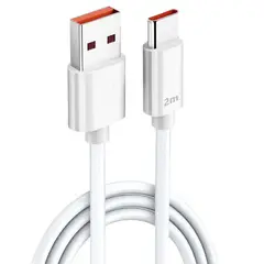 KUANGYE - Cable Carga Compatible Con Xiaomi Turbo Usb 6a Tipo C 2 Metros