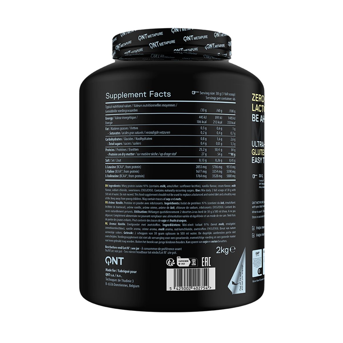 QNT - Proteina Metapure Whey Isolate Zero Carb 2Kg Vainilla QNT