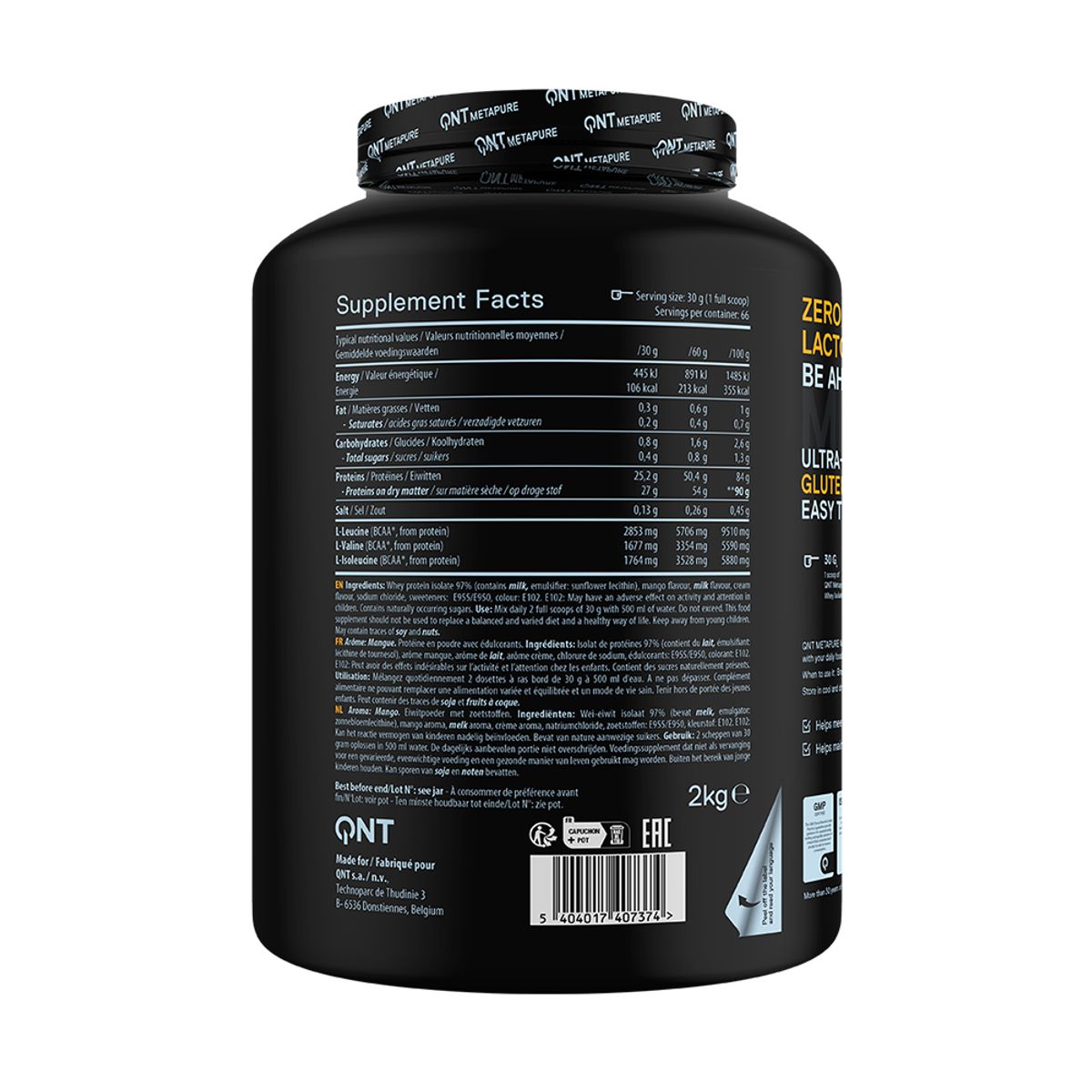 QNT - Proteina Metapure Whey Isolate Zero Carb 2Kg Mango QNT