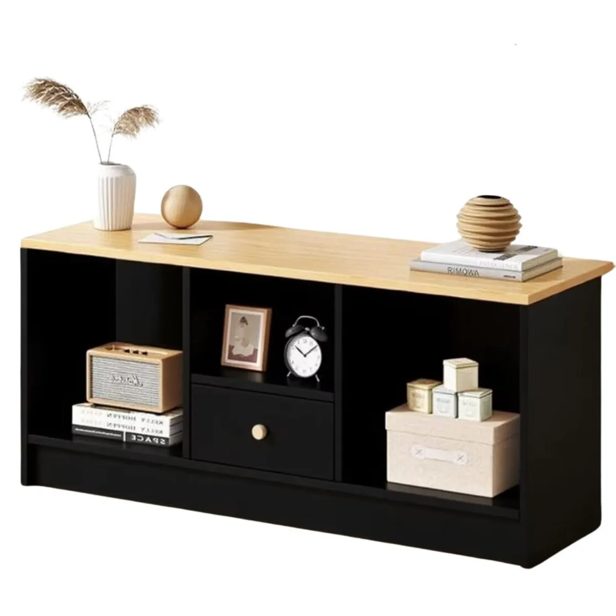 DETODOYMAS - Rack TV cajon 90x30x40cm Chic Home - Blanco