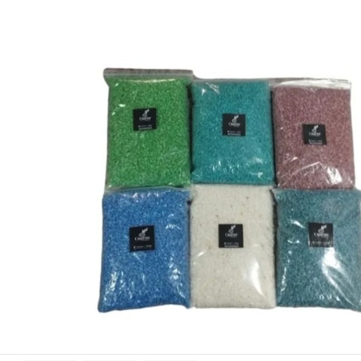GENERICO - Cuarzo Tamaño Granulado. 6 Colores. 500 GR c/u, Pack  N°3