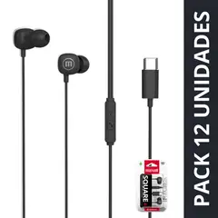 MAXELL - Pack 12 Audífonos Tipo C Square Negro