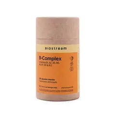 BIOSTREAM - B-Complex 120 Cápsulas Vitamina B1 B2 B3 B5 B6 B7 B9 & B12 Vegano