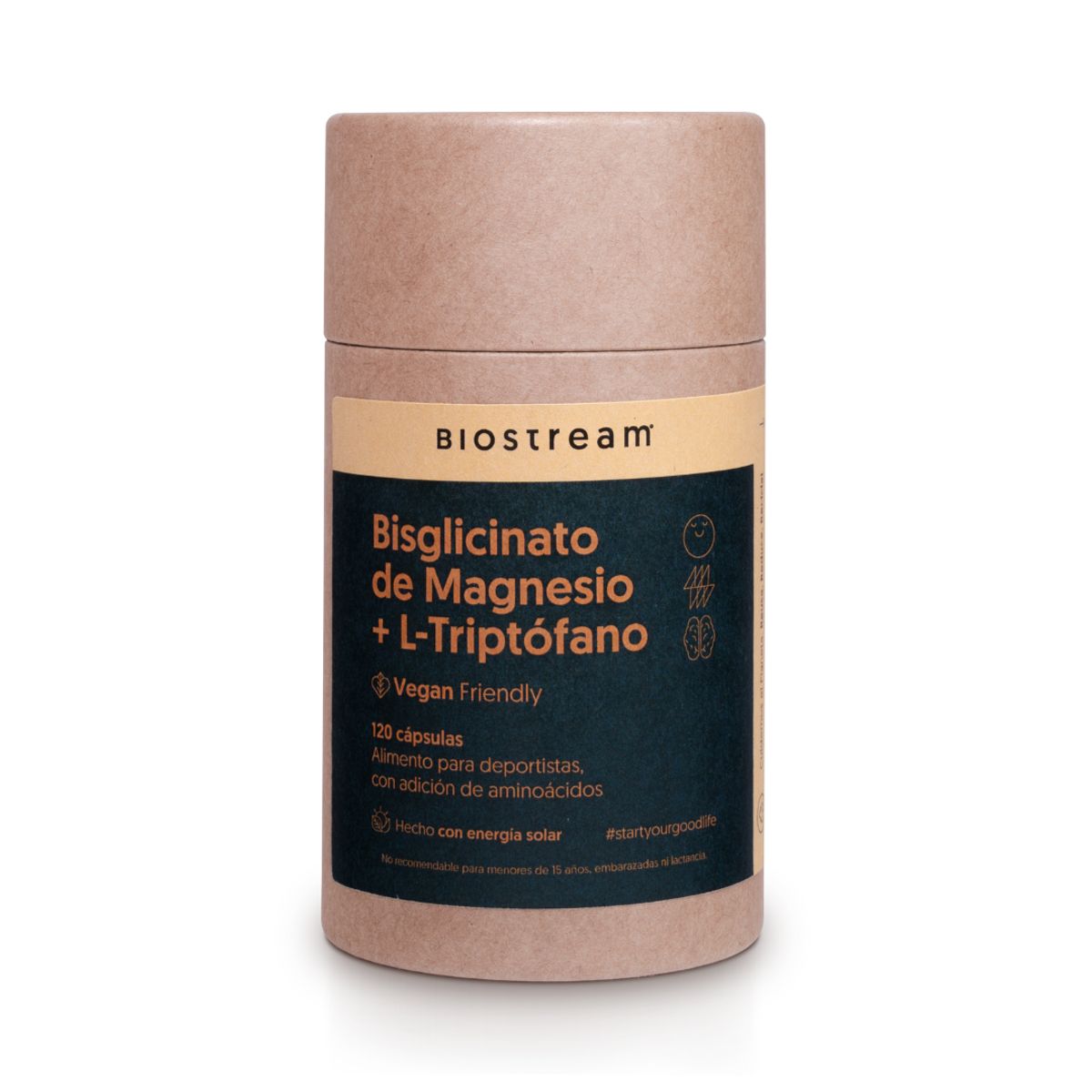 BIOSTREAM - Bisglicinato de Magnesio + L-triptofano 120 Cápsulas Biostream