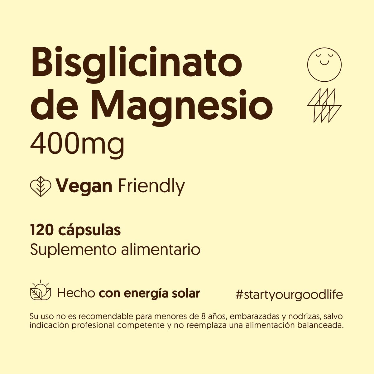 BIOSTREAM - Bisglicinato de Magnesio 400mg 120 Cápsulas Descanso Biostream