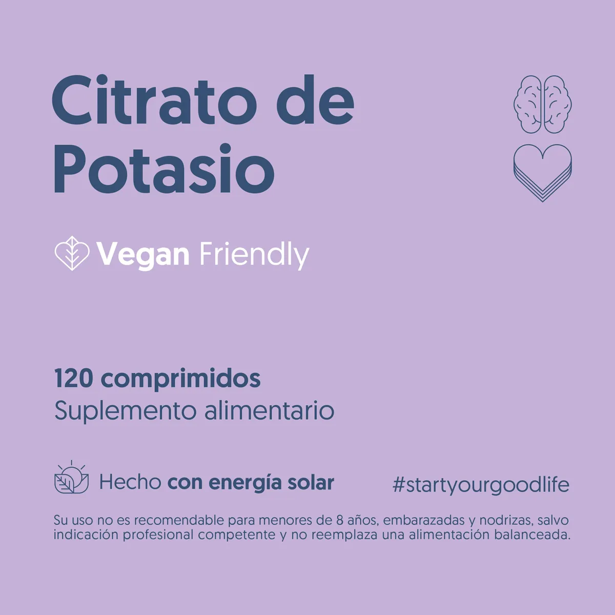 BIOSTREAM - Citrato De Potasio Vegano 120 Cápsulas Biostream