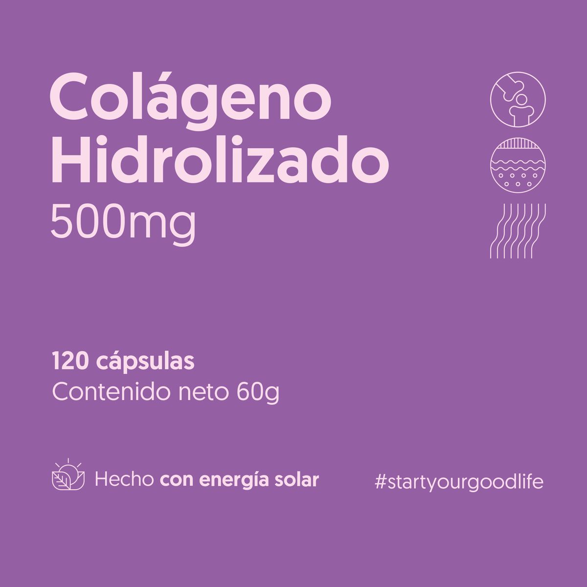 BIOSTREAM - Colágeno Hidrolizado 500mg 120 Cápsulas Biostream