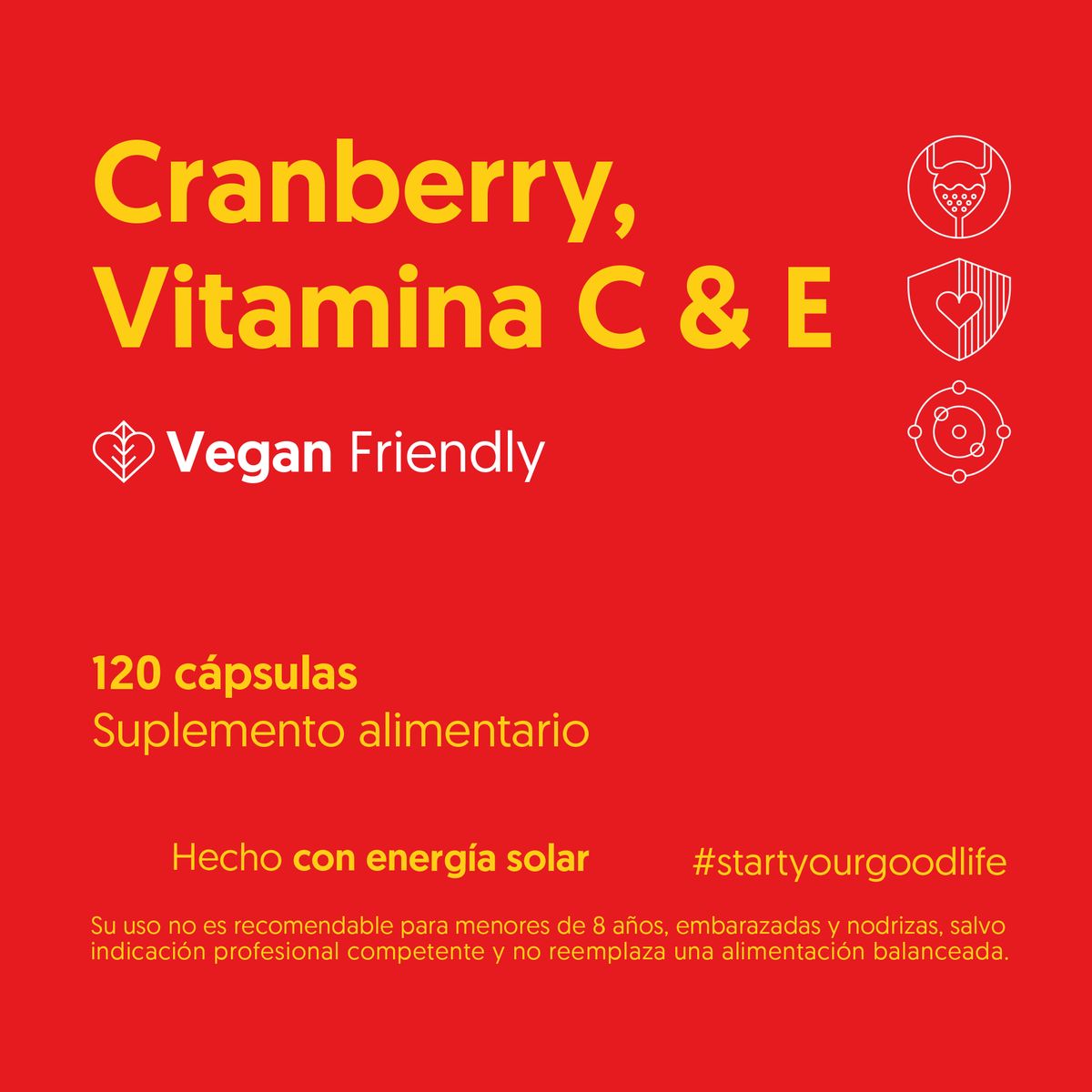 BIOSTREAM - Cranberry Vitamina C & E 120 Cápsulas Biostream