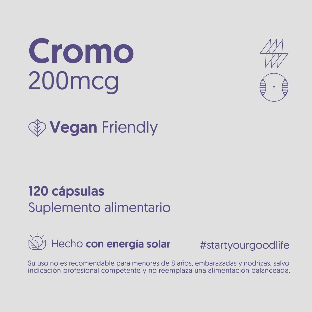 BIOSTREAM - Cromo 200mcg 120 Cápsulas Vegano Chromium Metabolismo Biostream