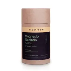 BIOSTREAM - Magnesio Quelado 400mg 120 Cápsulas Vegano para el Descanso