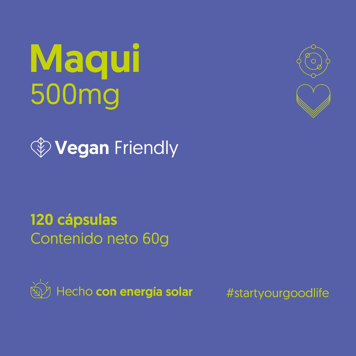 BIOSTREAM - Maqui 500mg Vegano 120 Cápsulas Biostream