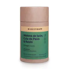 BIOSTREAM - Melena de Leon + Cola de Pavo & Reishi 120 Cápsulas Vegana
