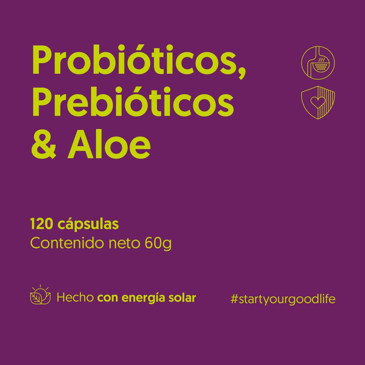 BIOSTREAM - Probióticos prebióticos & Aloe 120 Cápsulas + Digestión Biostream