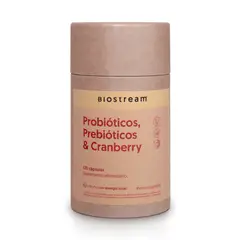 BIOSTREAM - Probióticos prebióticos & Cranberry 120 Cápsulas