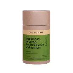 BIOSTREAM - Probióticos Te Verde Diente de Leon & Vitamina E 120 Cápsulas