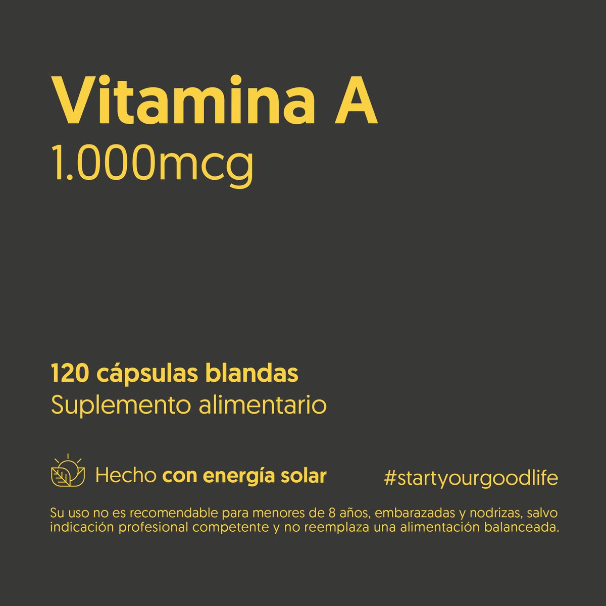 BIOSTREAM - Vitamina A 1000mcg 120 Cápsulas Blandas Antioxidante Biostream