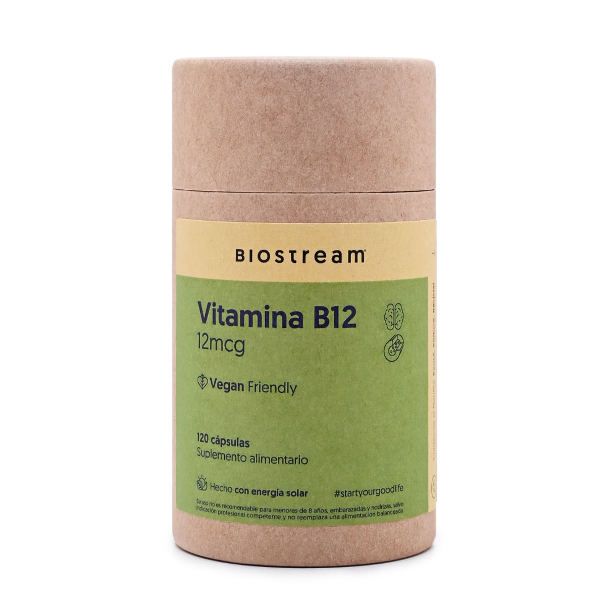 BIOSTREAM - Vitamina B12 12mcg Vegana 120 Cápsulas Biostream