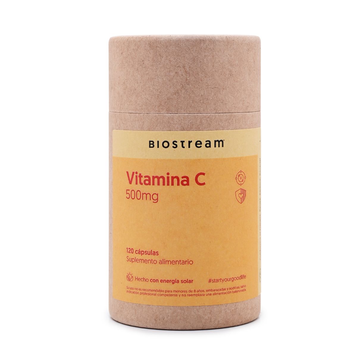 BIOSTREAM - Vitamina C 500mg 120 Cápsulas Biostream