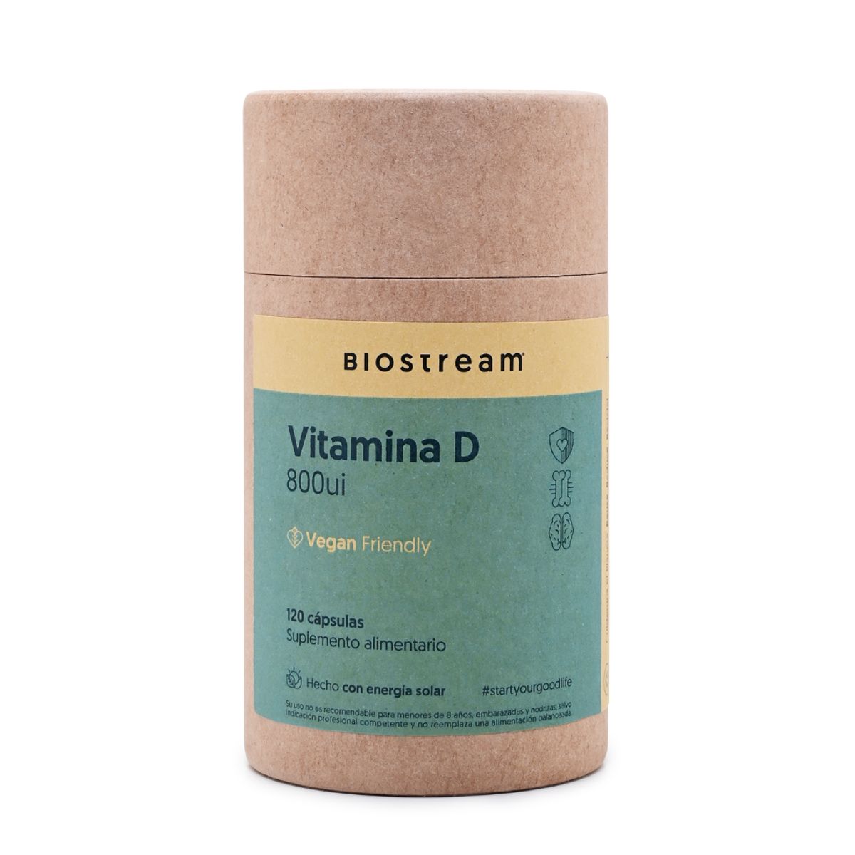 BIOSTREAM - Vitamina D 800ui Vegana 120 Cápsulas Biostream