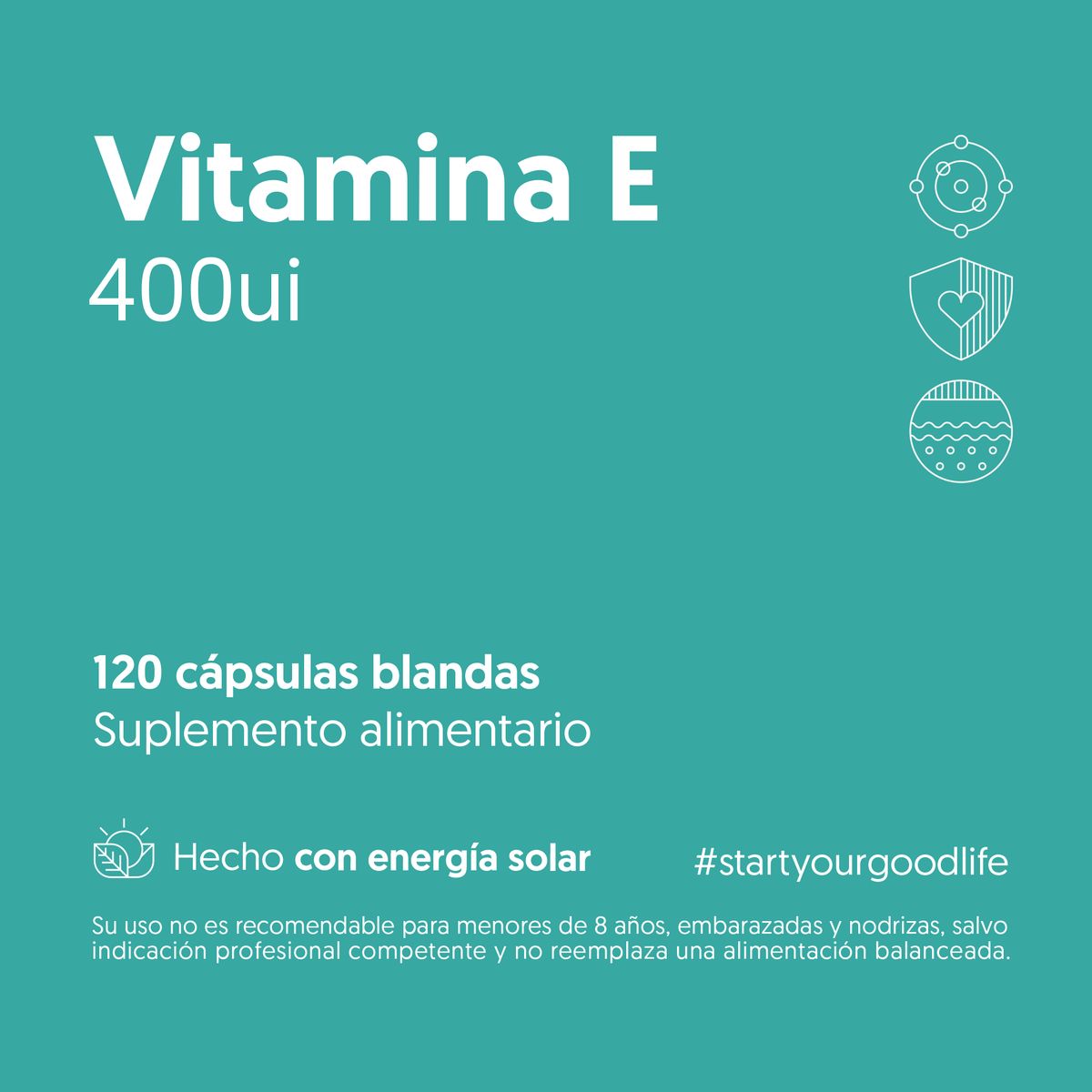 BIOSTREAM - Vitamina E 400ui 120 Cápsulas Biostream