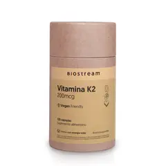 BIOSTREAM - Vitamina K2 200mcg 120 Cápsulas Vegano Huesos&Circulacion