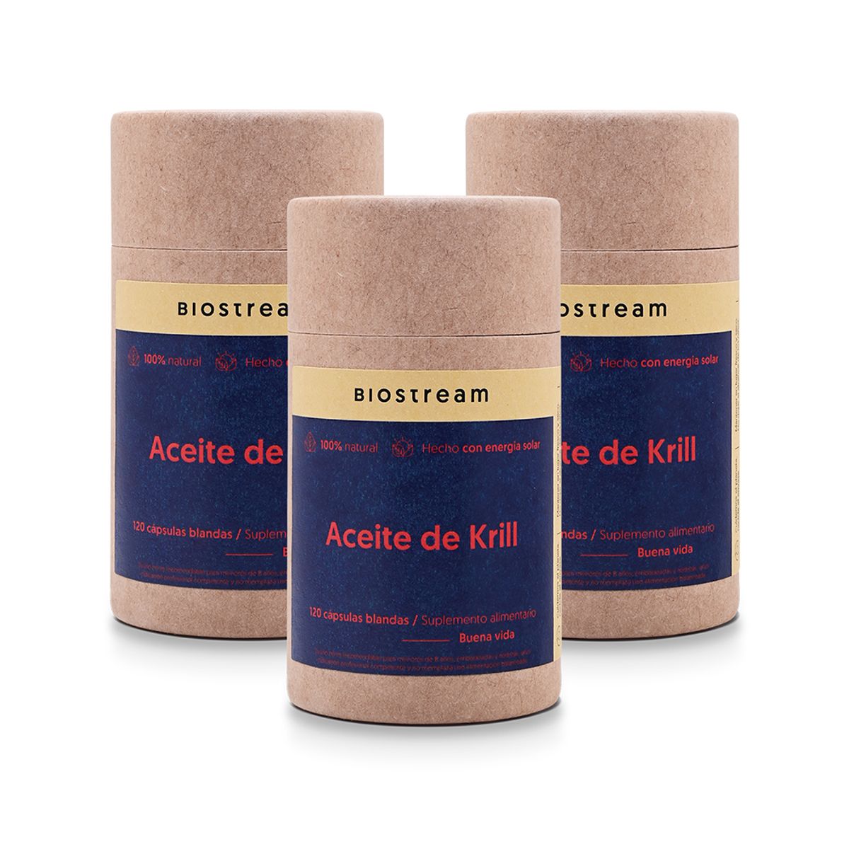 BIOSTREAM - Pack X 3 Aceite De Krill 120 Cápsulas Biostream