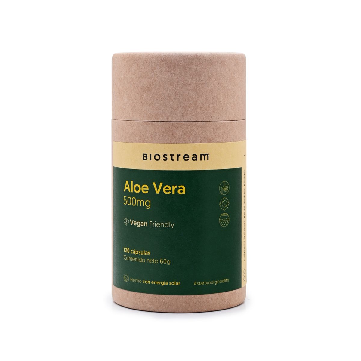 BIOSTREAM - Pack X 3 Aloe Vera Vegano 500mg 120 Cápsulas Biostream