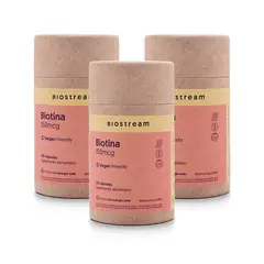 BIOSTREAM - Pack X 3 Biotina 150mcg Vegana 120 Cápsulas