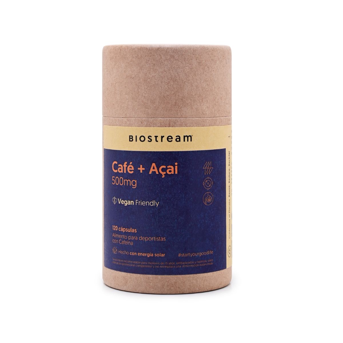 BIOSTREAM - Pack X 2 Café + Açai 500mg Vegano 120 Cápsulas Biostream