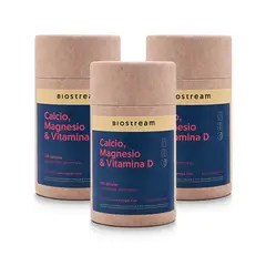 BIOSTREAM - Pack X 3 Calcio Magnesio & Vitamina D 120 Cápsulas