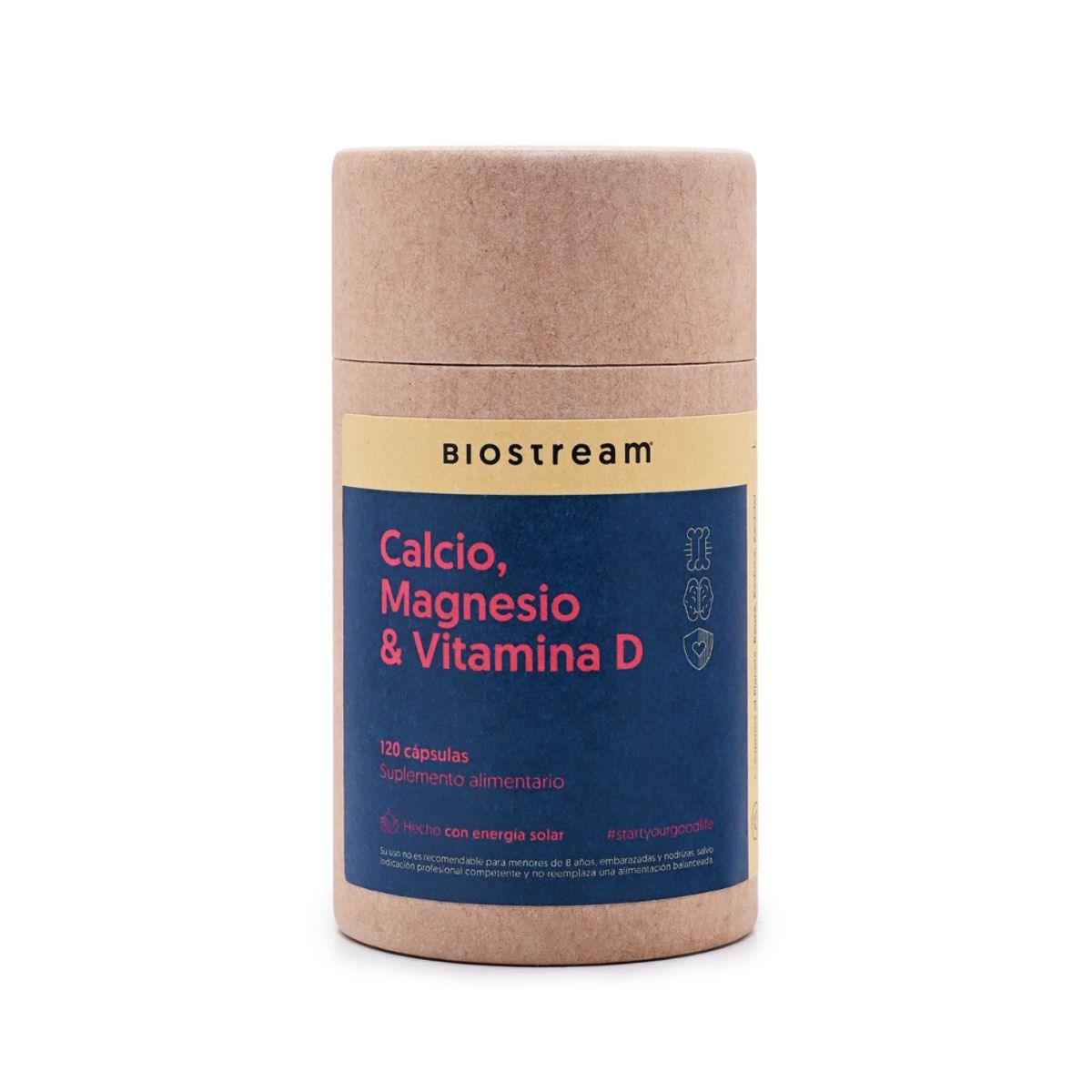 BIOSTREAM - Pack X 3 Calcio Magnesio & Vitamina D 120 Cápsulas Biostream