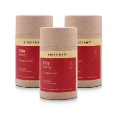 BIOSTREAM - Pack X 3 Chía 400mg Vegana 120 Cápsulas