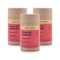 BIOSTREAM - Pack X 3 Citrato De Magnesio Vitamina D & Vitamina B6 Vegano 90 Cápsulas