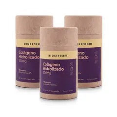BIOSTREAM - Pack X 3 Colágeno Hidrolizado 500mg 120 Cápsulas