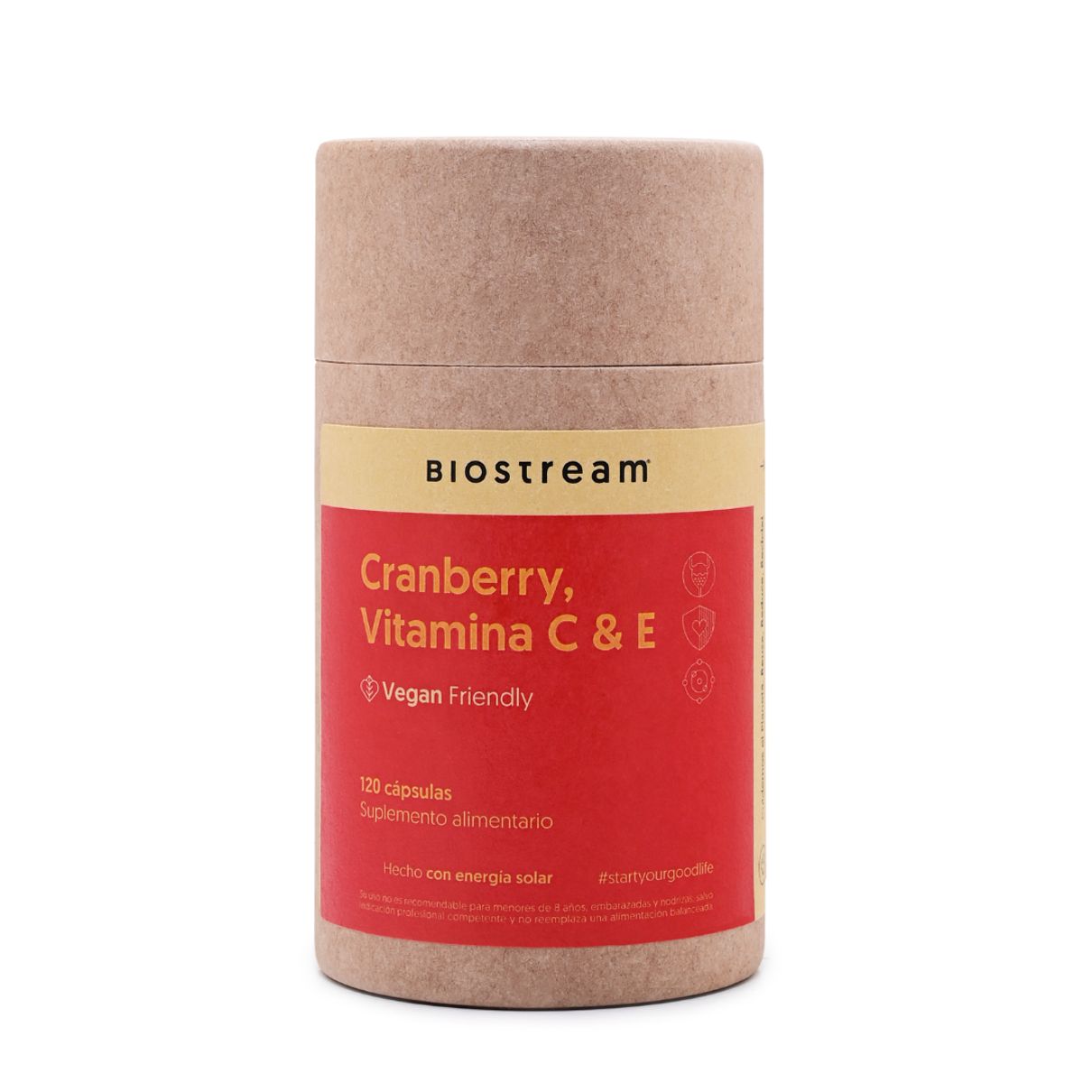 BIOSTREAM - Pack X 2 Cranberry Vitamina C & E Vegano 120 Cápsulas Biostream