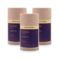 BIOSTREAM - Pack X 3 Guaraná 500mg Vegano 120 Cápsulas
